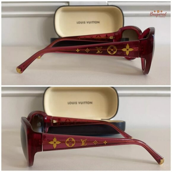 Auth LOUIS VUITTON Fuchsia Glitter Acetate Obsession Cat Eye Sunglasses Z0626W main image 9